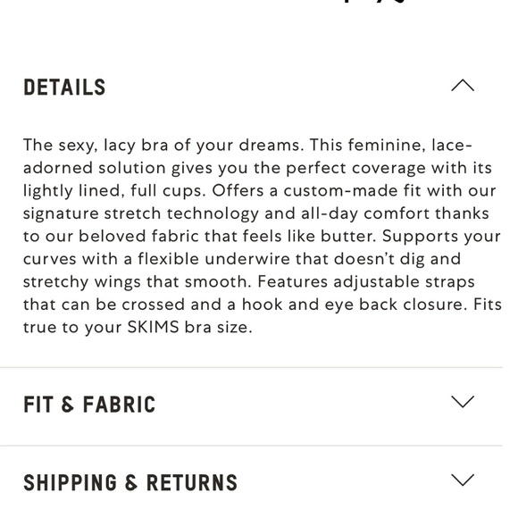 NWT SKIMS Oxblood Fits Everybody Lace Full Coverage Bra 36D - Picture 6 of 12